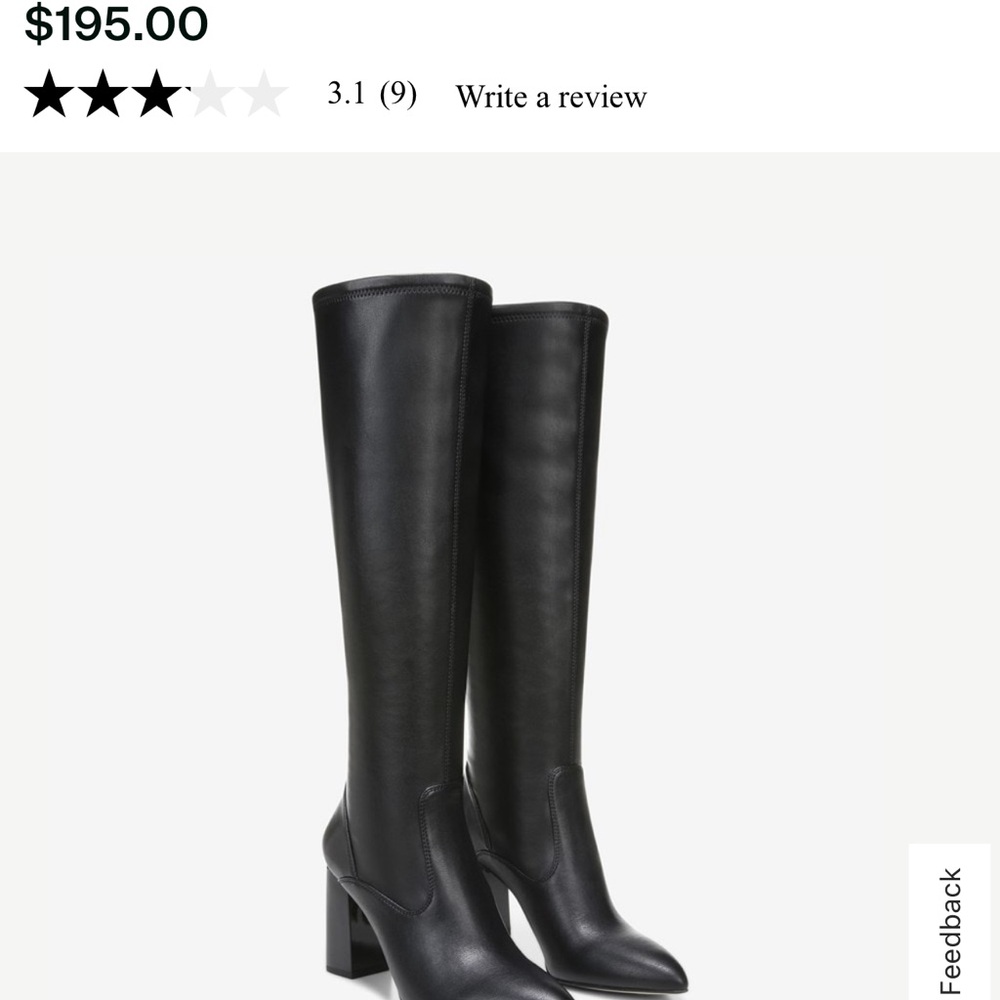 Franco Sarto Black Heeled Boots (Katherine Wide Calf Knee High Boot)
